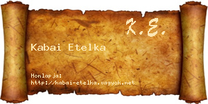 Kabai Etelka névjegykártya